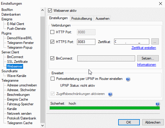 BmConnect konfigurieren