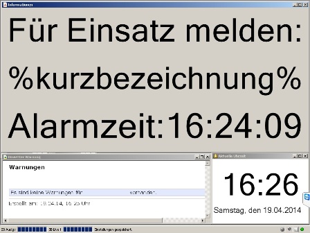 Das Alarmfenster (ausgelöst)