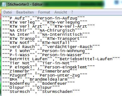 alte datei mit editor geöffnet und plötzlich jede menge sterne