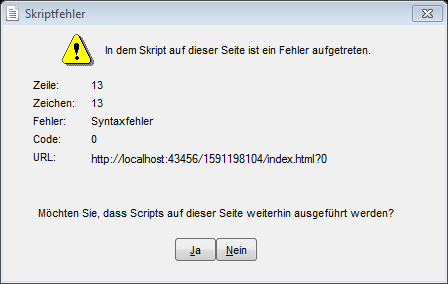 Das ist eine der Fehlermeldungen