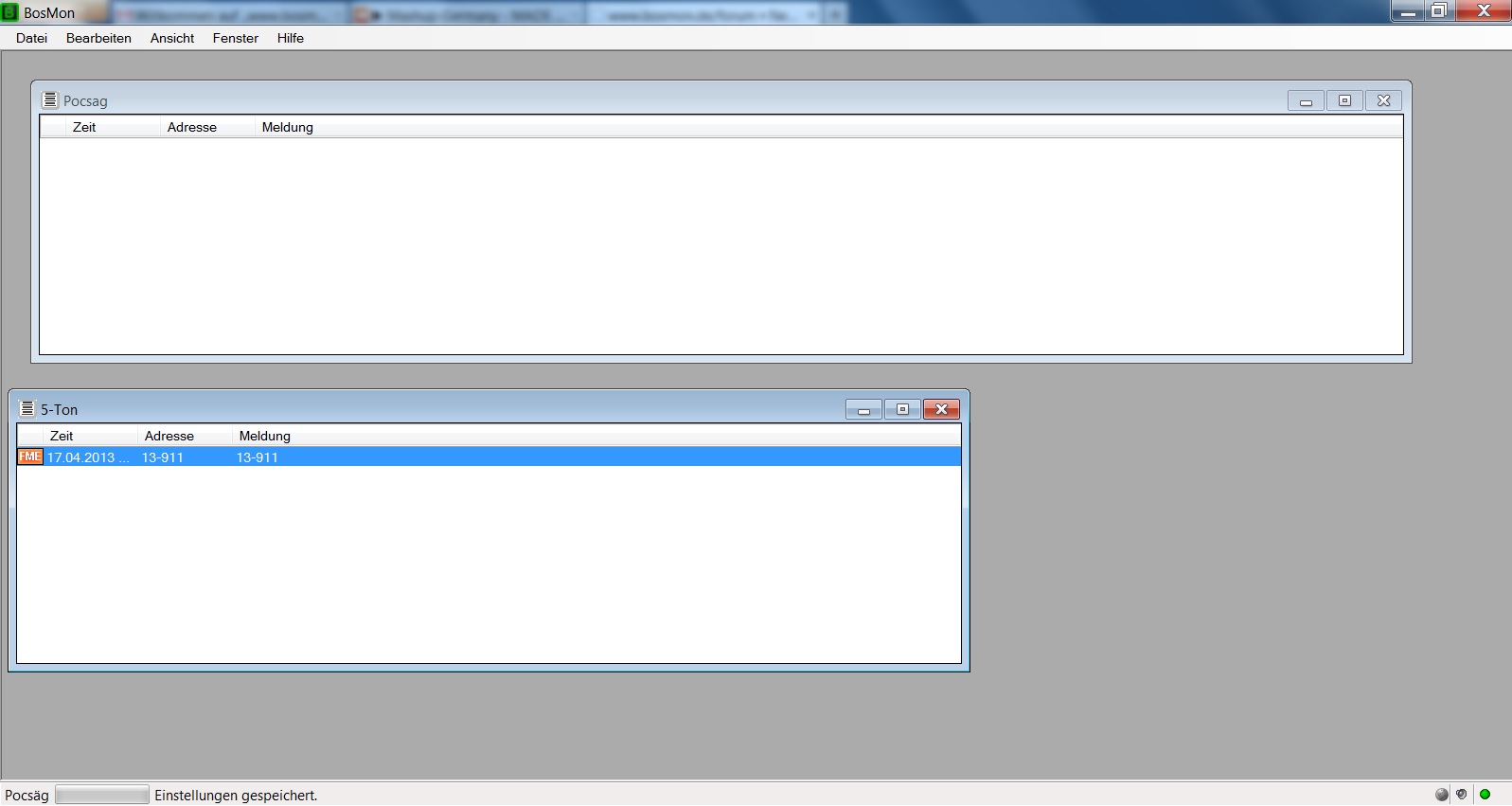 Hauptfenster... 5-Ton geht, Pocsag nicht...