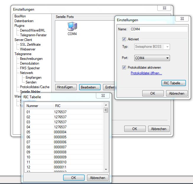 BosMon Einstellungen